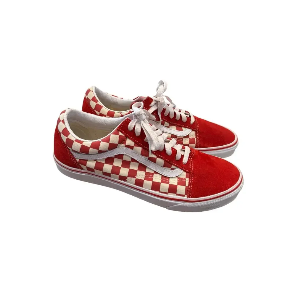 Vans Old Skool Checkerboard Red True White Sneakers Men’s 11 Women’s 12.5